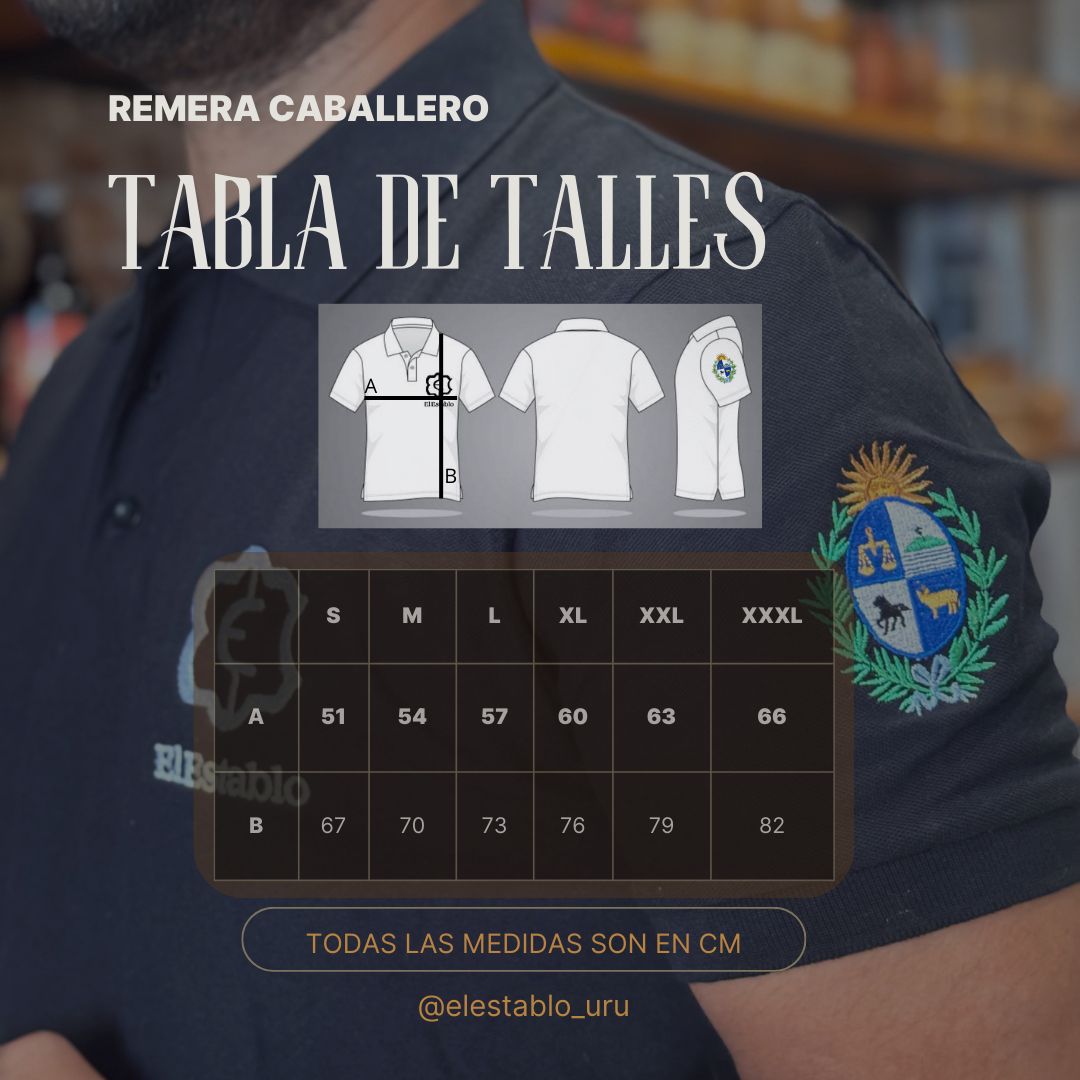 Remera Polo El Establo Caballero - Negro