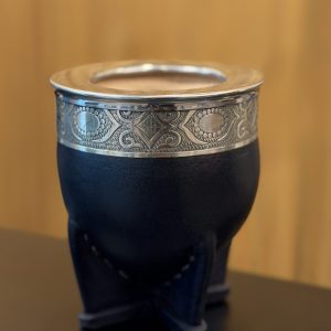 Mate Imperial Forrado Cuero Negro – Poro – Acero
