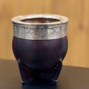 Mate Imperial Forrado Cuero Bordo – Cerámica – Alpaca