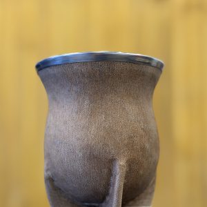 Mate Camionero Cuero Crudo - Poro - Acero
