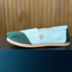 Alpargata Mulita Combinada – Verde/Crema Unisex
